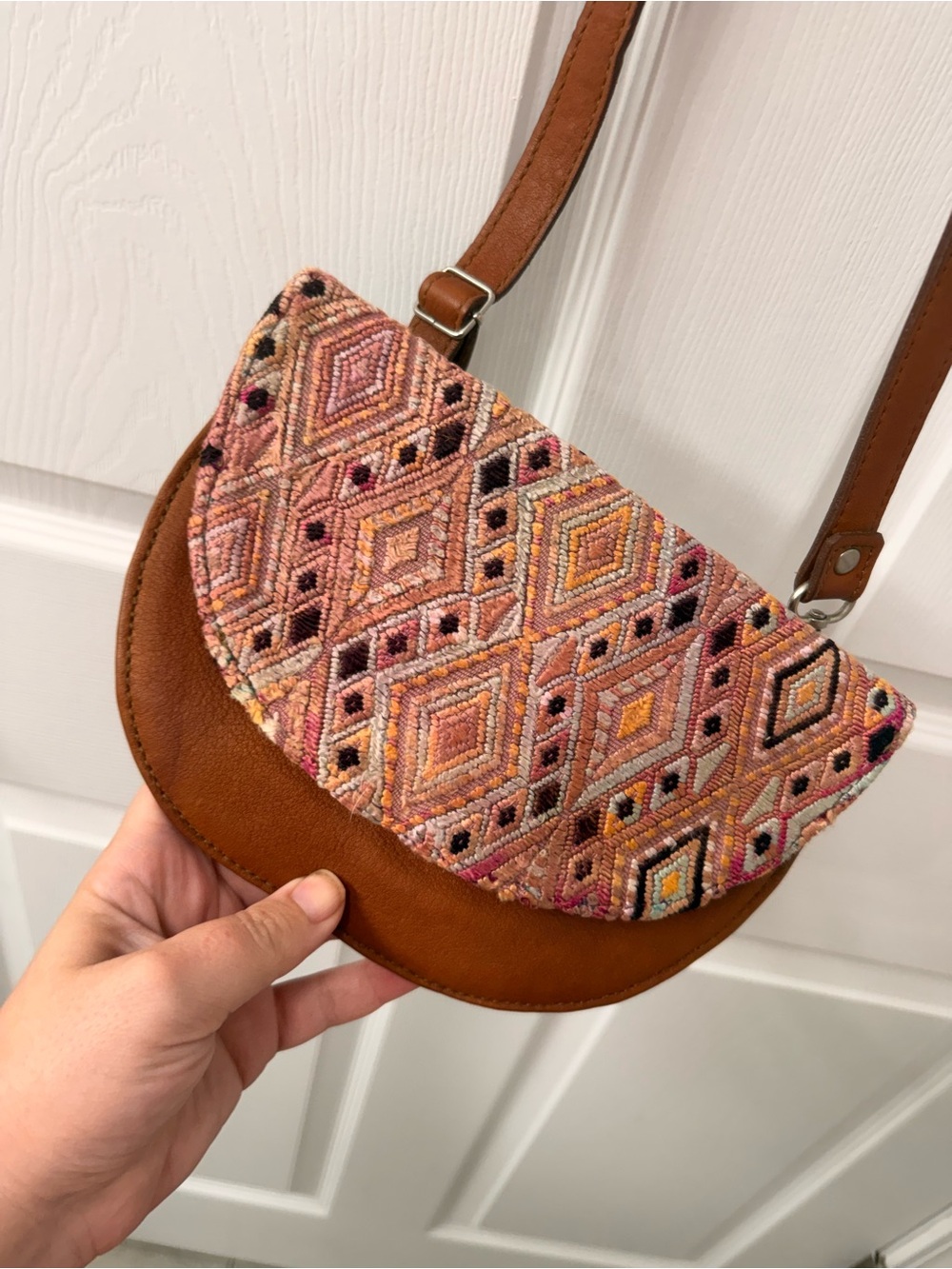 Mermaids and Dragons + Amara  Crossbody Bag in Brown and Pink
